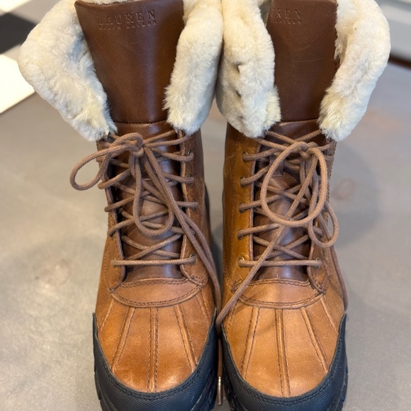 Ralph Lauren Brown Fur-Lined Boots - Picture 8 of 8